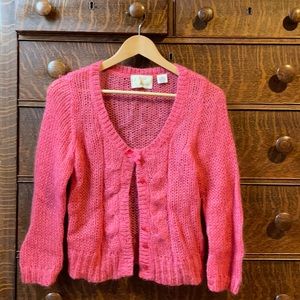 Pink Anthropologie mohair blend sweater